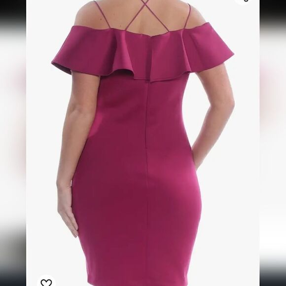 Guess  Nwt Crushed Berry Off The shoulder Mara Dress - Picture 11 of 12